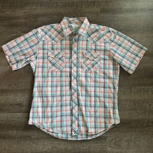 Wrangler 20X Western Shirt Large Multicolor Pearl Snap Button Advanced Comfort